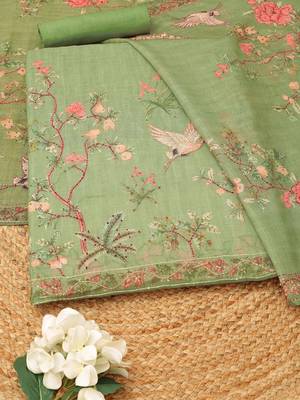 printed linen unstitched dress material 1