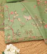 printed linen unstitched dress material