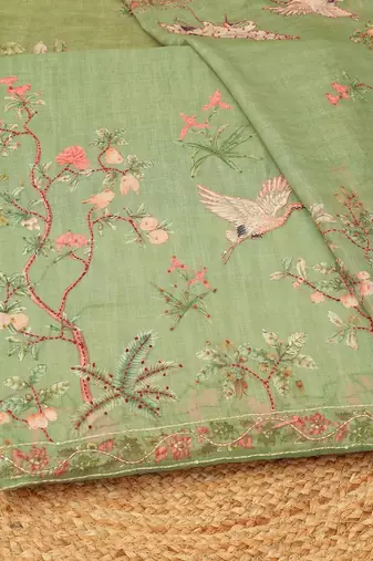 printed linen unstitched dress material