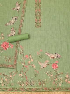 printed linen unstitched dress material 3