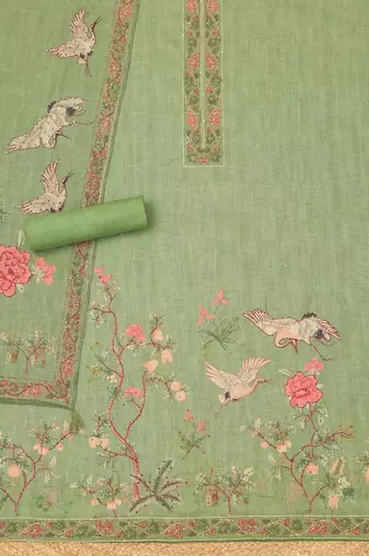 printed linen unstitched dress material