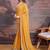 Yellow bandhani design embroidered saree with blouse piece