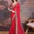 Red embroidered bandhani saree with blouse piece