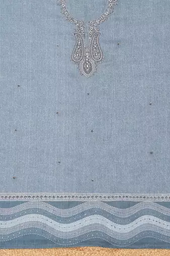 embroidered linen unstitched dress material