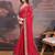 Red embroidered bandhani saree with blouse piece