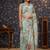 Sea green floral printed gotta patti organza saree