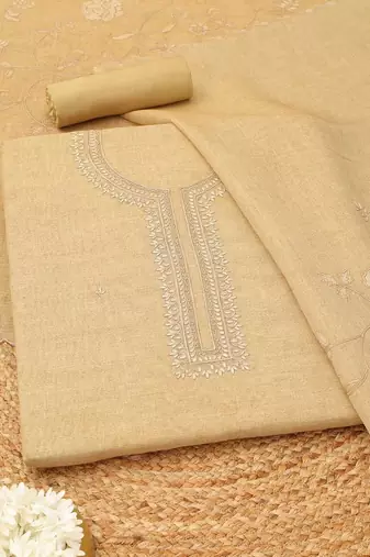 embroidered linen unstitched dress material