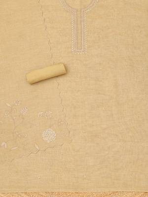 embroidered linen unstitched dress material 2
