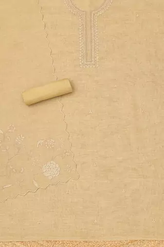 embroidered linen unstitched dress material