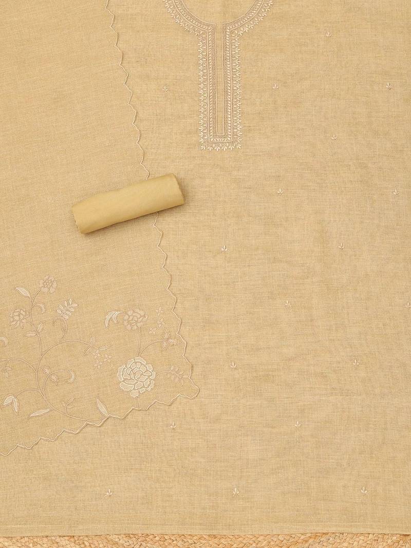 embroidered linen unstitched dress material