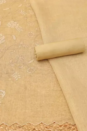 embroidered linen unstitched dress material