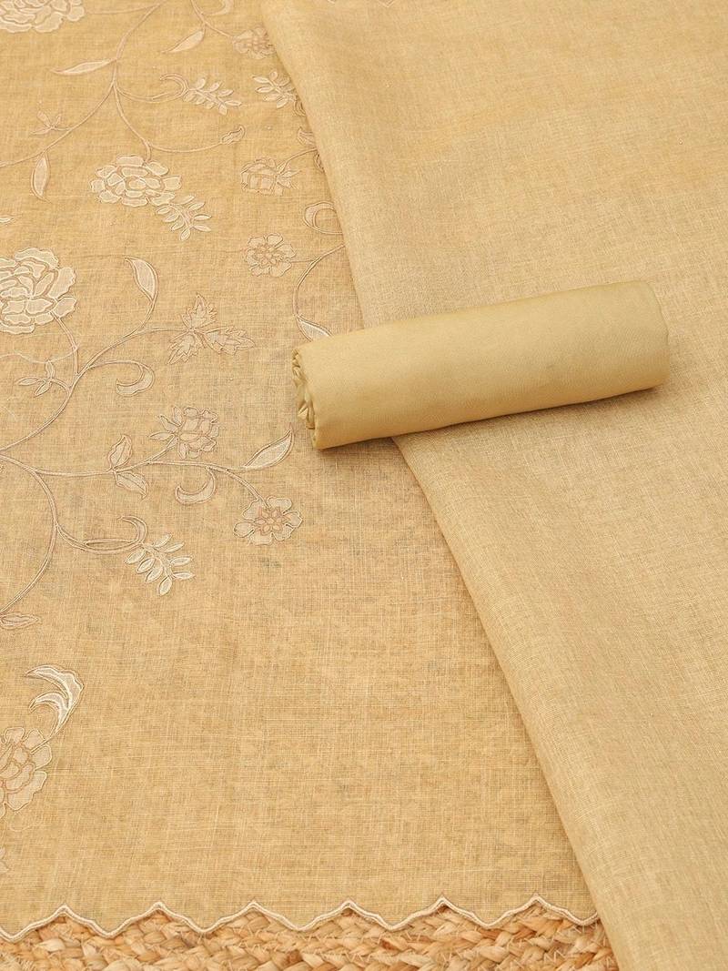 embroidered linen unstitched dress material