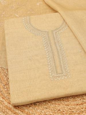 embroidered linen unstitched dress material 5