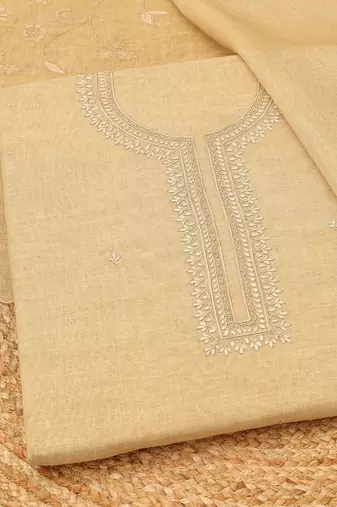 embroidered linen unstitched dress material