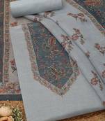 floral printed linen beads and stones unstitched dress material