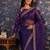Violet embellished sequinned pure organza saree