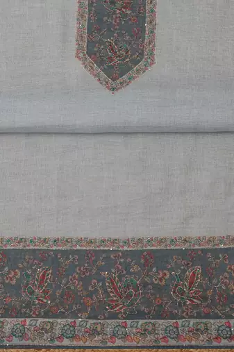 floral printed linen beads and stones unstitched dress material