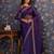 Violet embellished sequinned pure organza saree