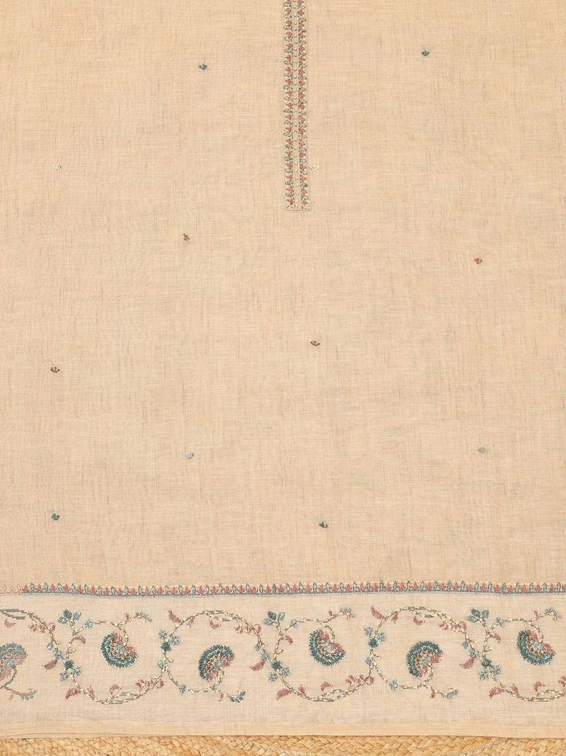 embroidered linen unstitched dress material