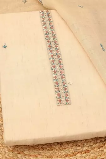 embroidered linen unstitched dress material
