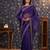 Violet embellished sequinned pure organza saree