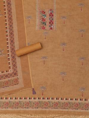 printed linen unstitched dress material 2