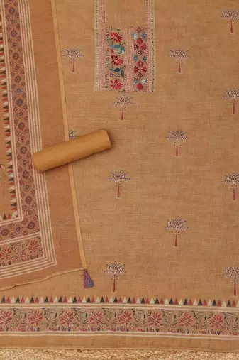 printed linen unstitched dress material