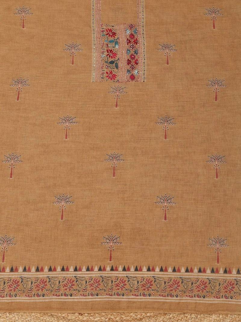 printed linen unstitched dress material