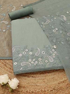 embroidered unstitched dress material 1