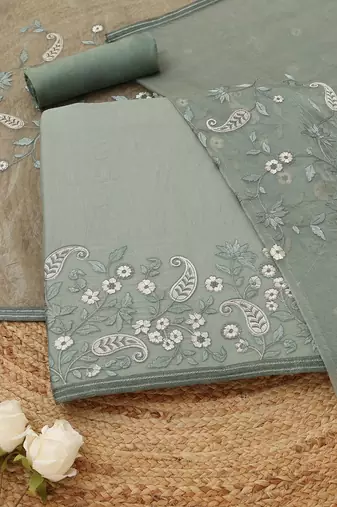 embroidered unstitched dress material