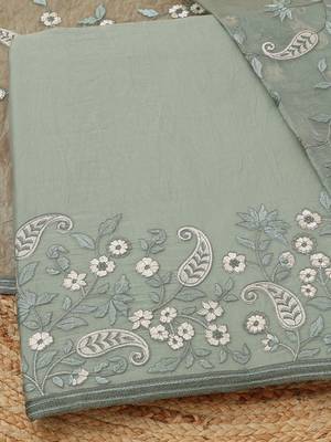 embroidered unstitched dress material 2