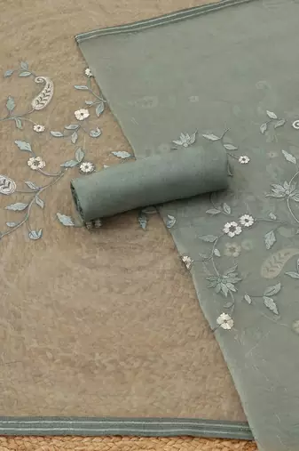 embroidered unstitched dress material
