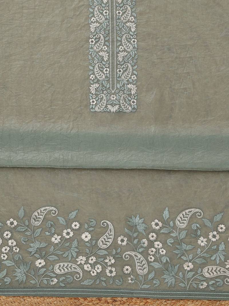 embroidered unstitched dress material
