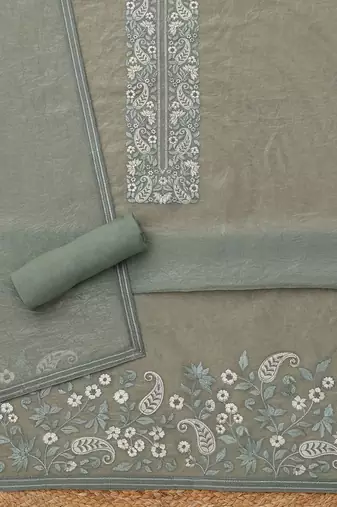 embroidered unstitched dress material