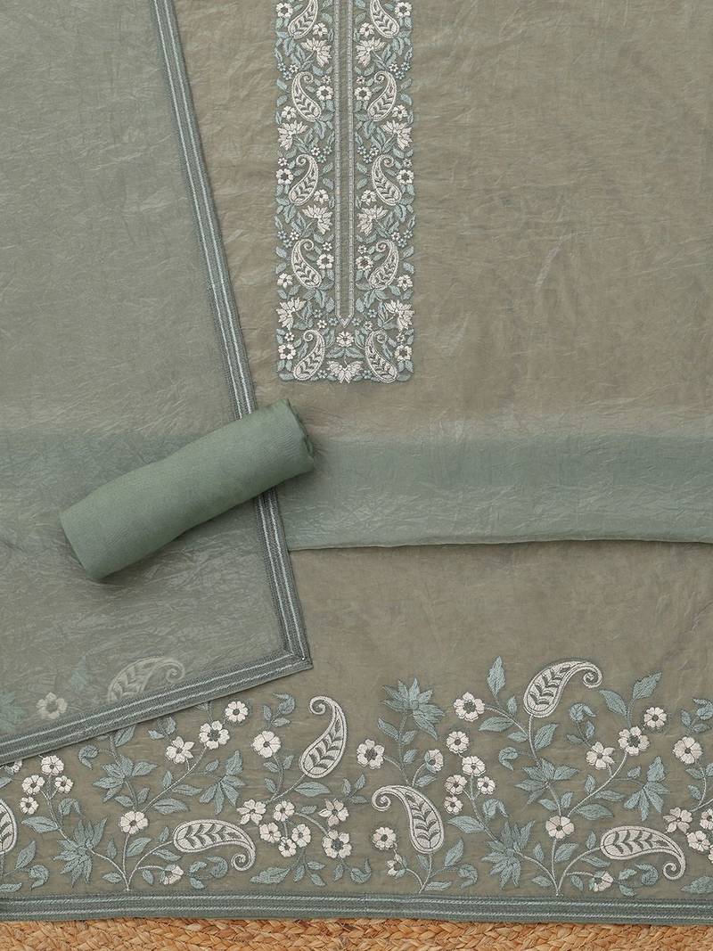 embroidered unstitched dress material