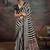 Black striped banarasi saree