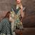 Green ethnic motifs printed zari banarasi saree