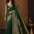 Green paisley zari silk blend banarasi saree