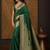 Green paisley zari silk blend banarasi saree