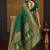 Green paisley zari silk blend banarasi saree
