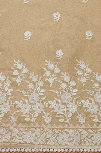 floral embroidered unstitched dress material