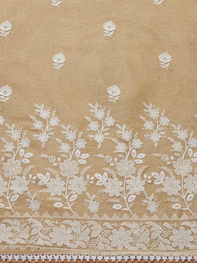 floral embroidered unstitched dress material