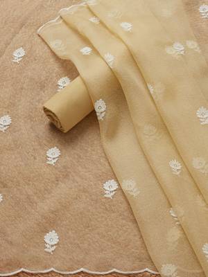 floral embroidered unstitched dress material 4