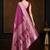 Pink woven design zari silk blend banarasi saree