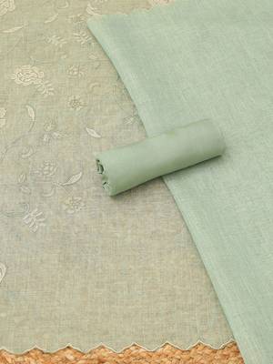 embroidered linen unstitched dress material 3