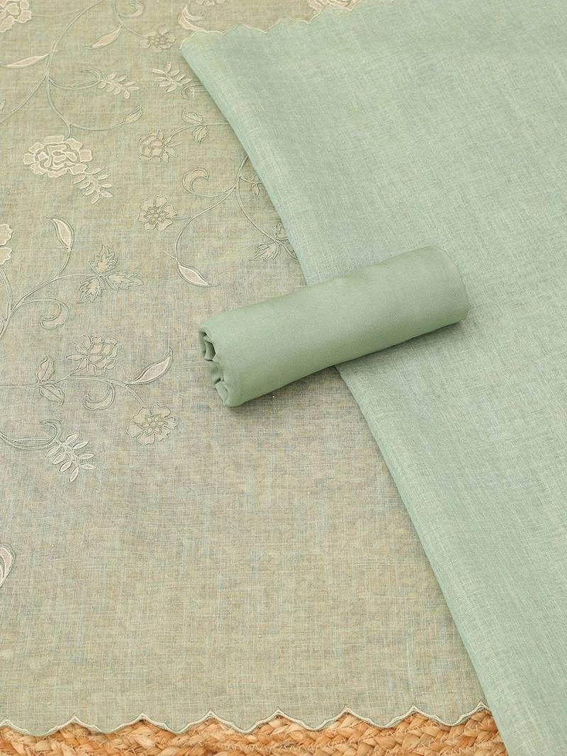 embroidered linen unstitched dress material