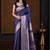 Blue woven design zari silk blend banarasi saree