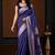 Blue woven design zari silk blend banarasi saree
