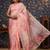 Pink floral printed gotta patti organza saree