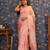 Pink floral printed gotta patti organza saree